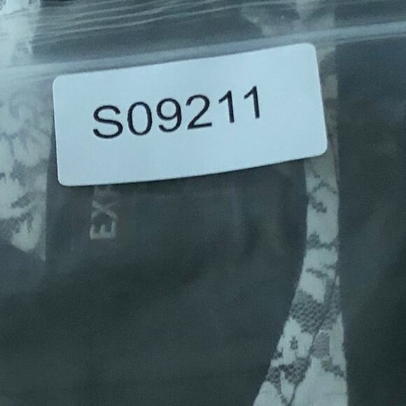 Express Womens Blouse Black White Lace Striped Sheer Tank Scoop Neck Stretch S - Picture 12 of 12